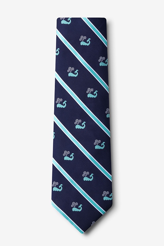 Whales Aqua Extra Long Tie