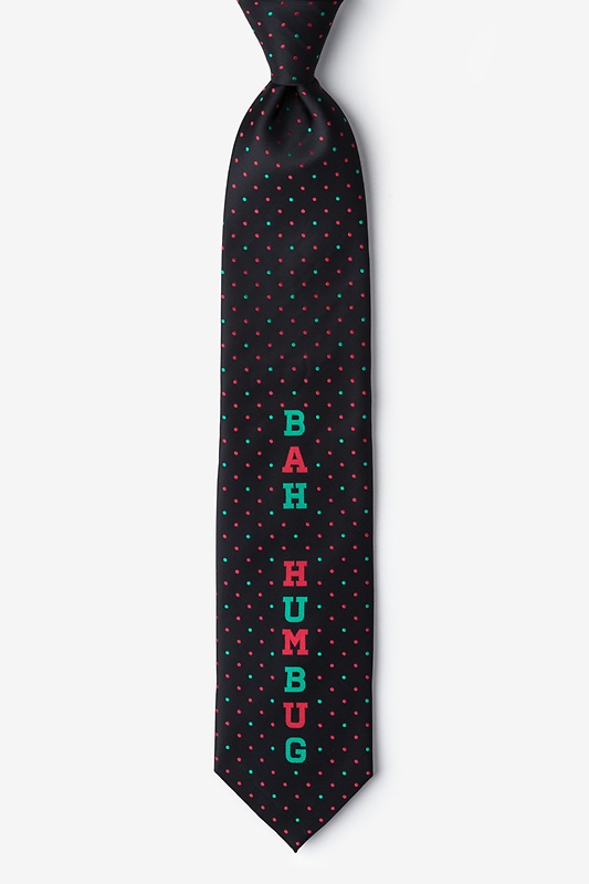 Bah Humbug Black Extra Long Tie