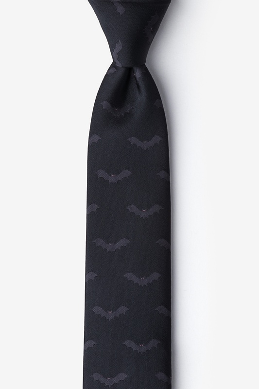 Bats Black Skinny Tie