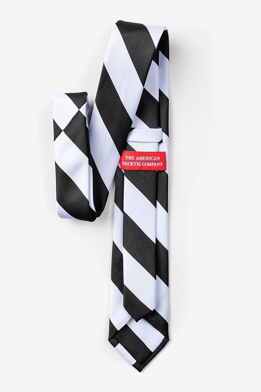 Black & White Stripe Skinny Tie