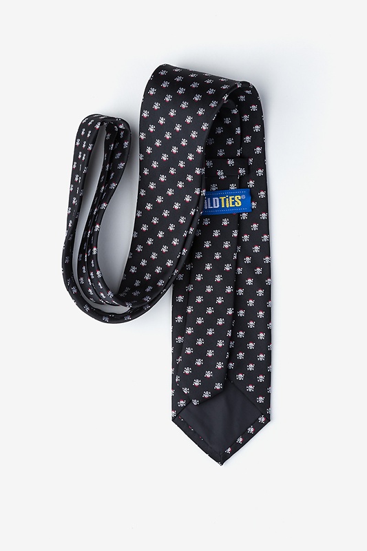 Christmas Skulls Black Extra Long Tie