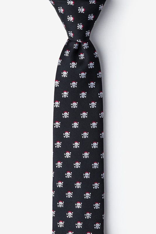 Christmas Skulls Black Skinny Tie