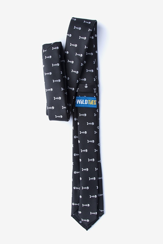 Fish Bones Black Skinny Tie