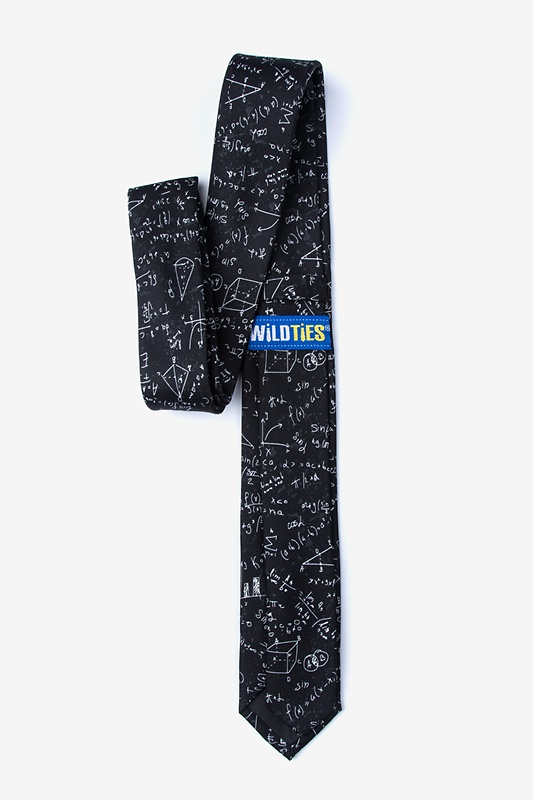 Math Equations Black Skinny Tie