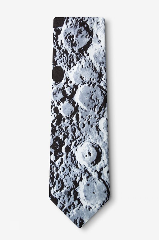 Moons Surface XL Black Extra Long Tie