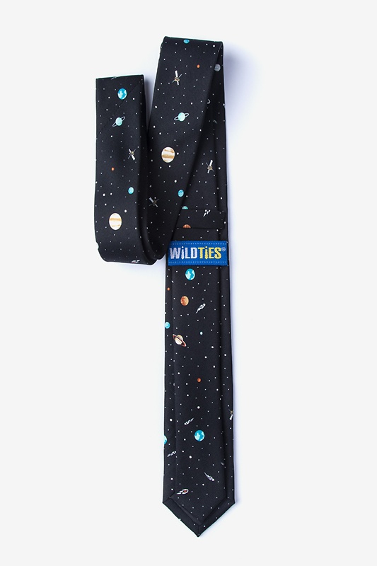 Outer Space Black Skinny Tie