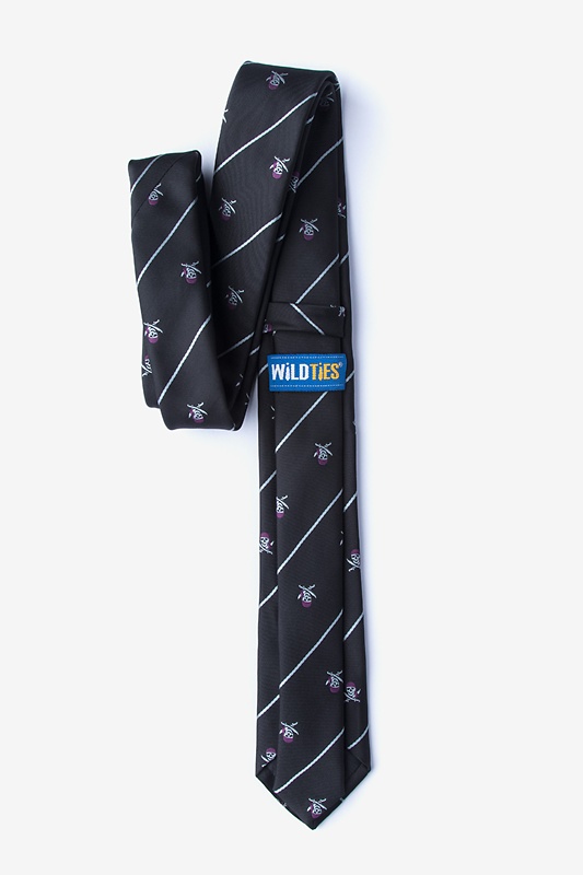 Pirate Skull and Swords Black Skinny Tie