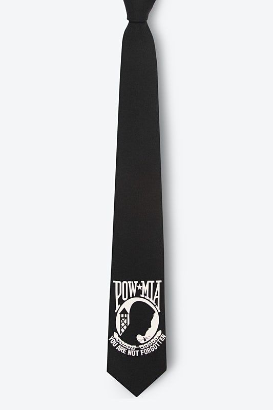 POW MIA XL Black Extra Long Tie