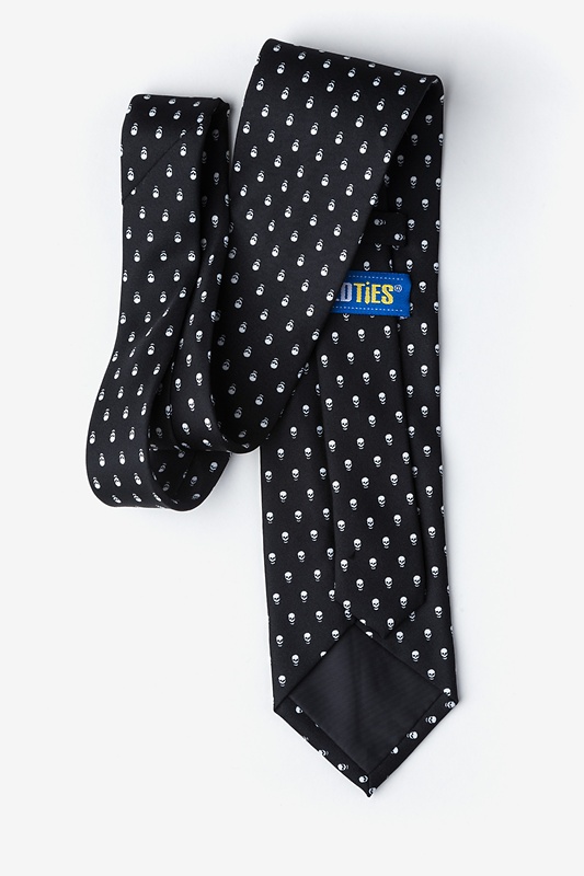 Skull Polka Dot Black Tie