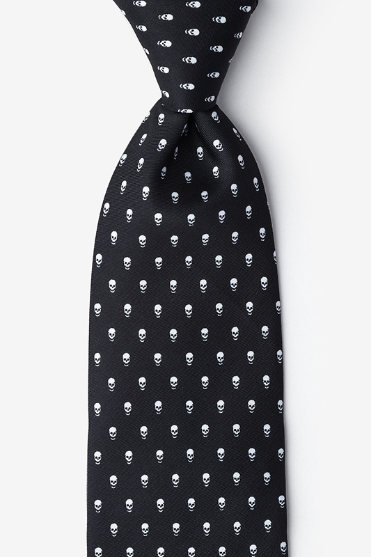 Skull Polka Dot Black Tie