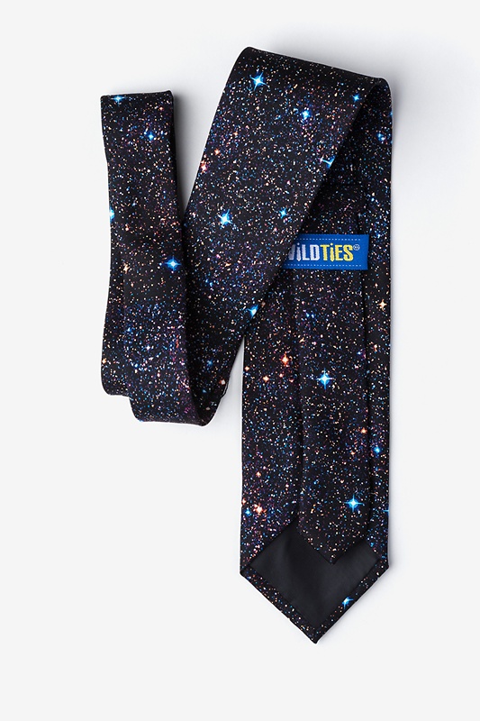 Spaced Out Black Extra Long Tie