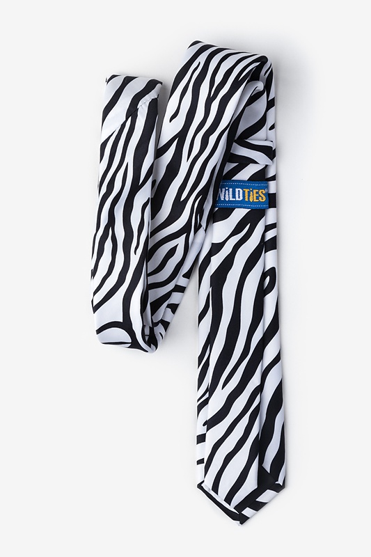 Zebra Animal Print Black Skinny Tie