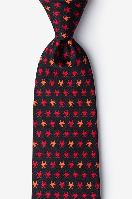 Biohazard Black Extra Long Tie