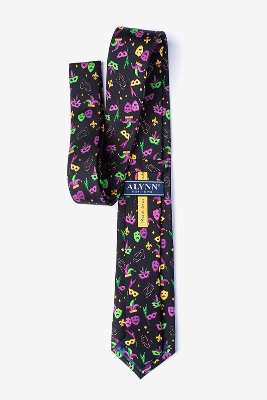 Mardi Gras Masquerade Black Extra Long Tie