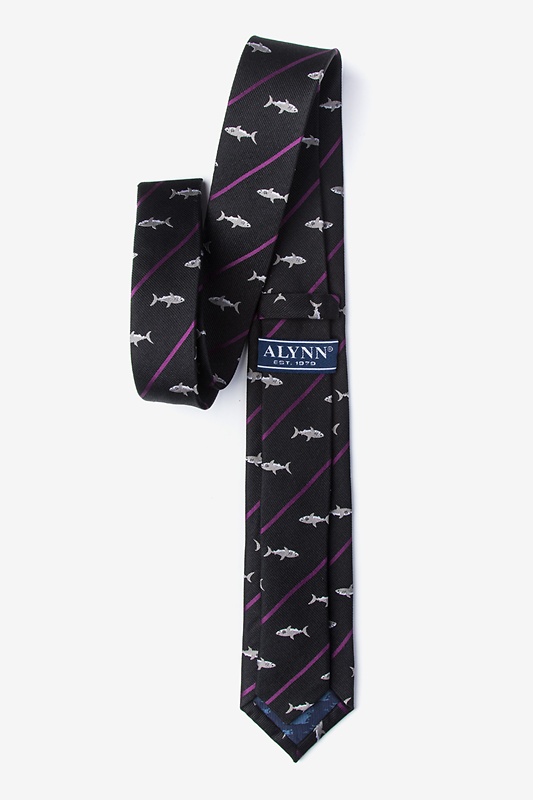 Shark Infested Waters Black Skinny Tie