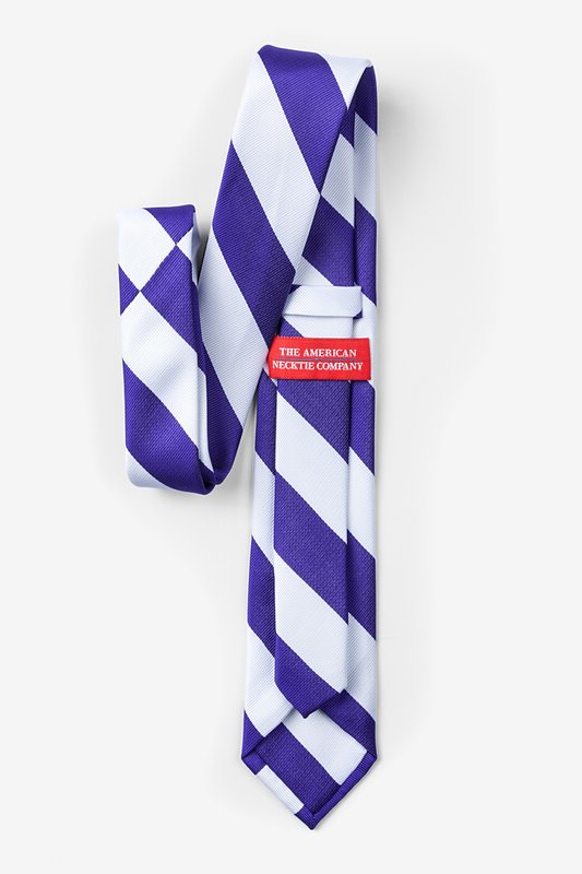 Blue & White Stripe Skinny Tie