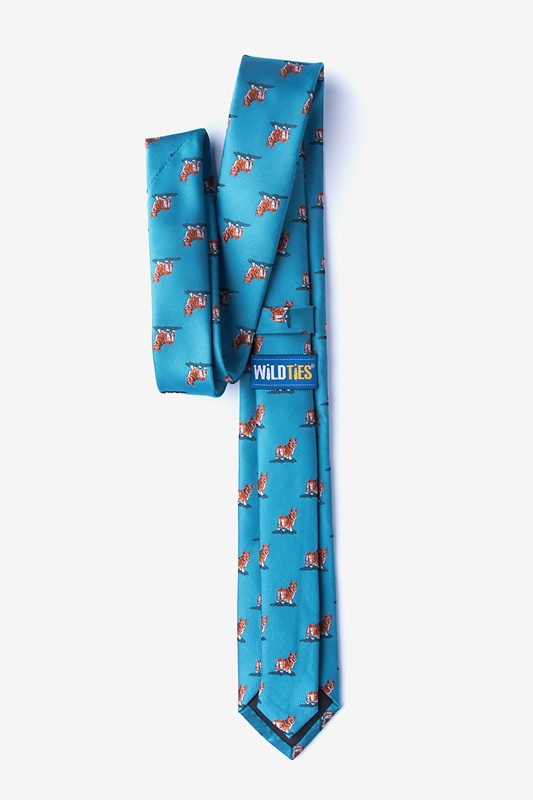 Corgi Dogs Blue Skinny Tie