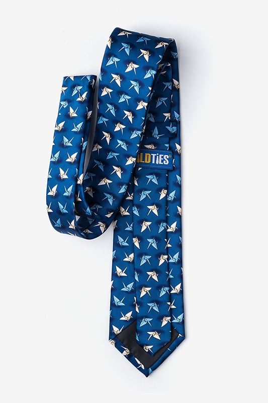 Origami Crane Blue Tie