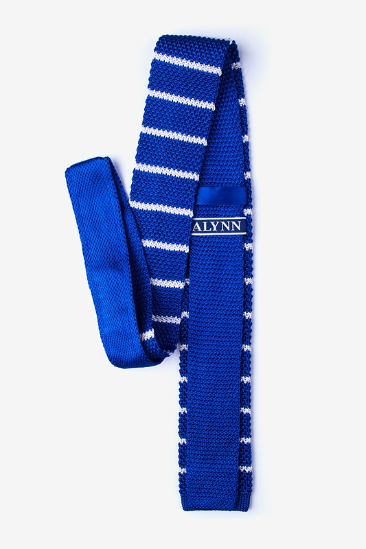 Briton Stripe Blue Knit Skinny Tie