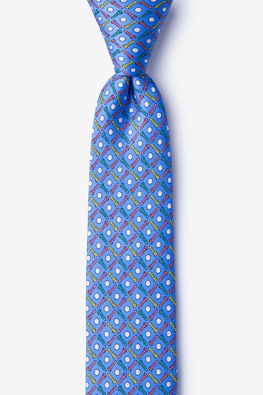 Golf Balls & Tees Blue Skinny Tie