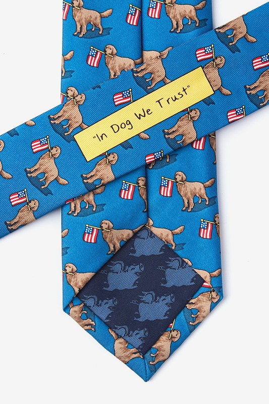 In Dog We Trust Blue Skinny Tie