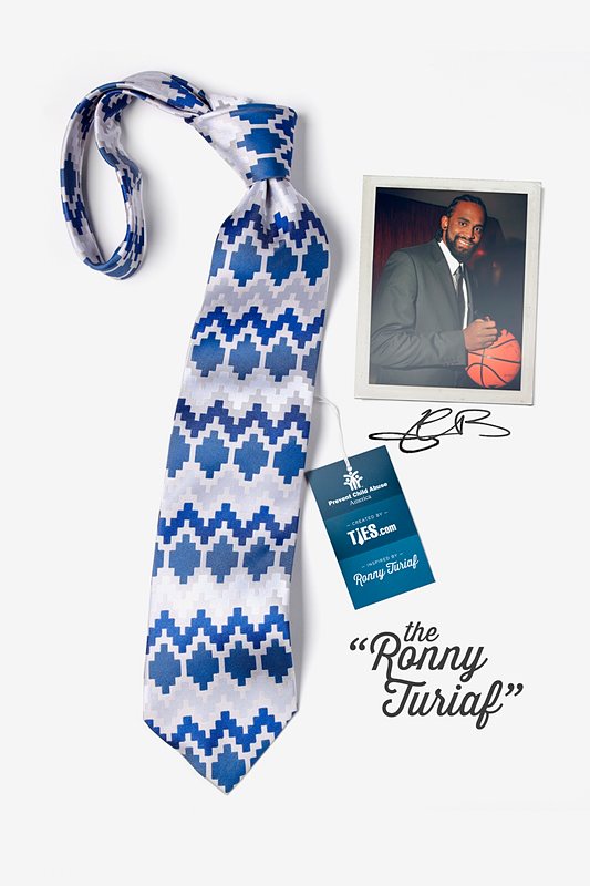 PCAA x Ronny Turiaf Blue Extra Long Tie