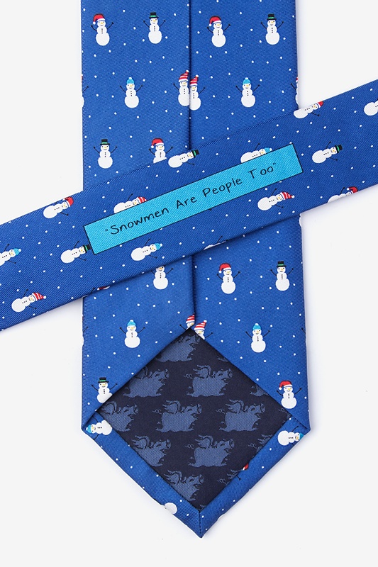 Snowmen in the Snow Blue Extra Long Tie