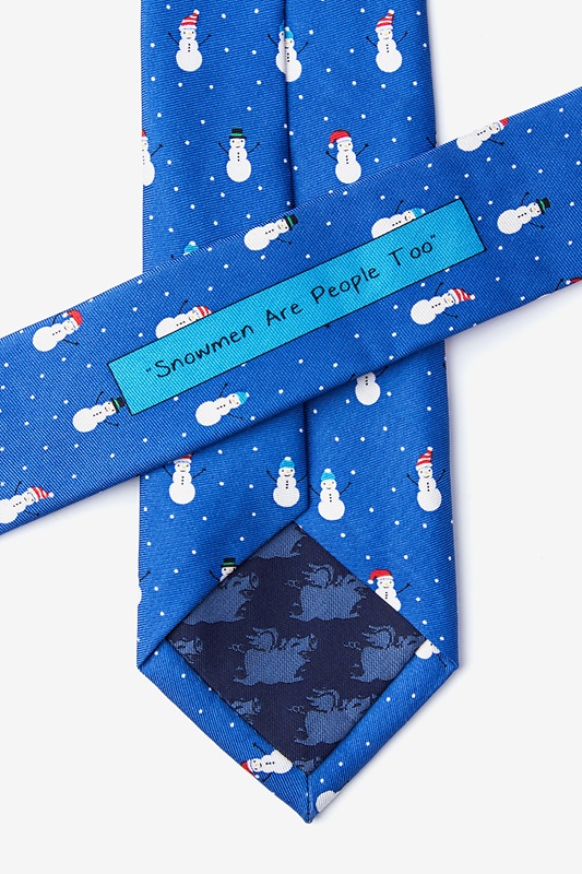 Snowmen in the Snow Blue Skinny Tie