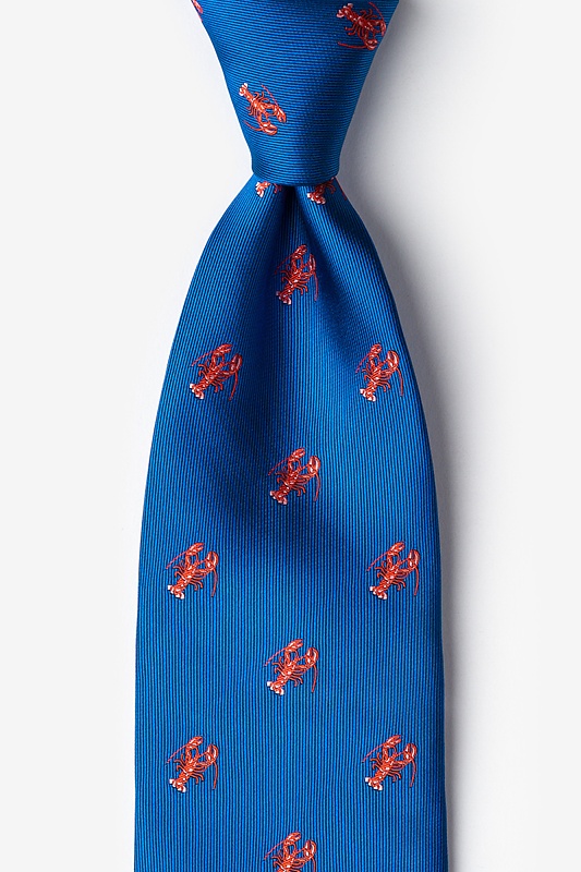 Will Work for Lobster Blue Tie