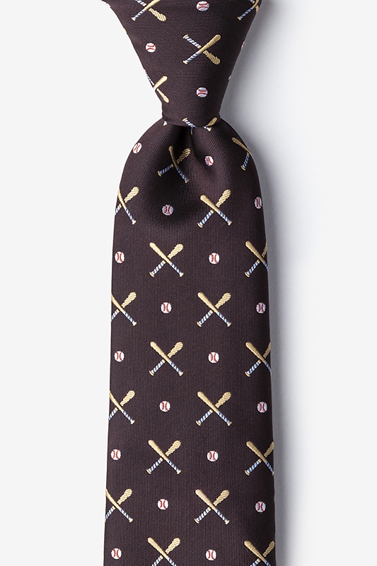 Batter Up Brown Tie