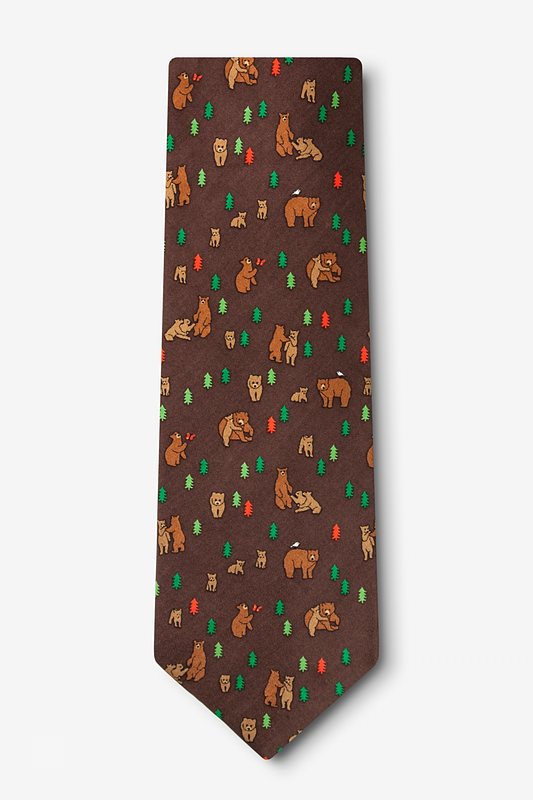 Bear Necessities Brown Extra Long Tie