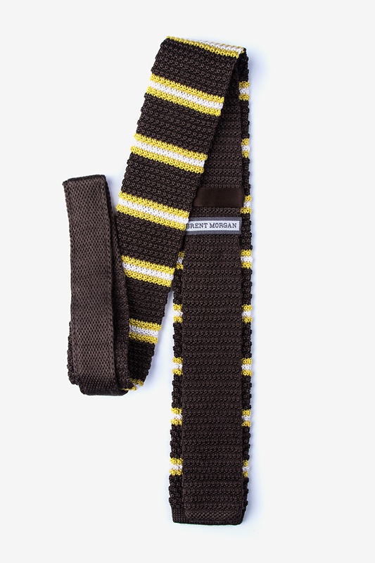 Maltese Stripe Brown Knit Skinny Tie