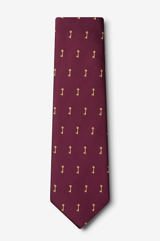 Antique Keys Burgundy Tie