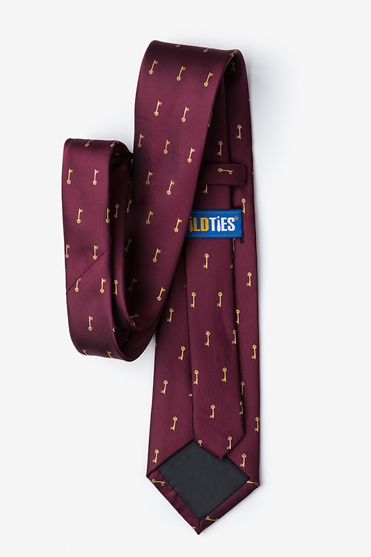 Antique Keys Burgundy Tie