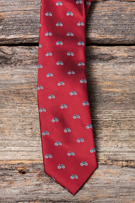 Bicycles Burgundy Extra Long Tie