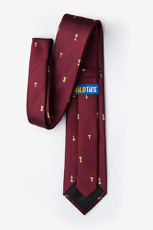 Checkmate Burgundy Extra Long Tie