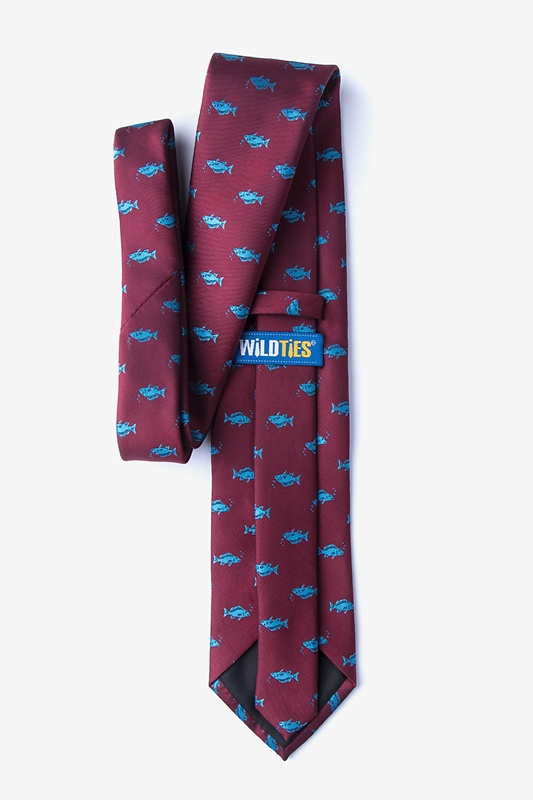 Fish Burgundy Extra Long Tie