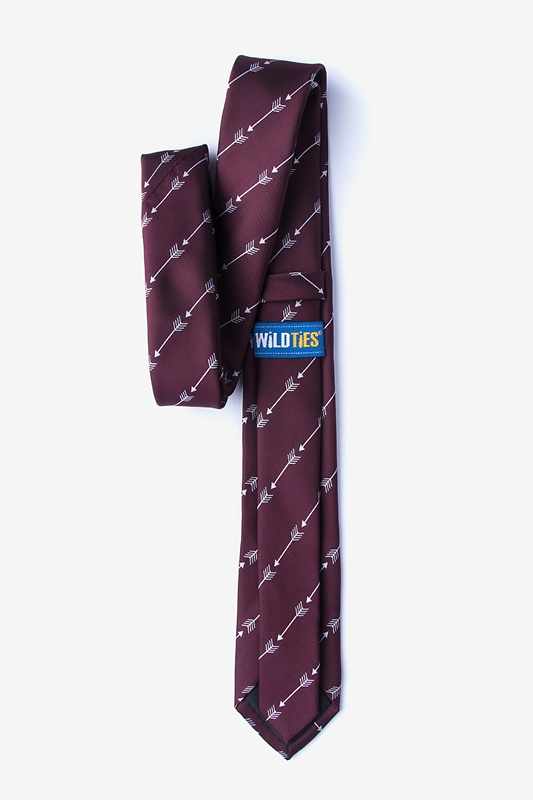 Flying Arrows Burgundy Skinny Tie