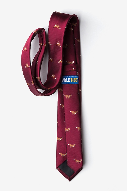 Prowling Foxes Burgundy Skinny Tie