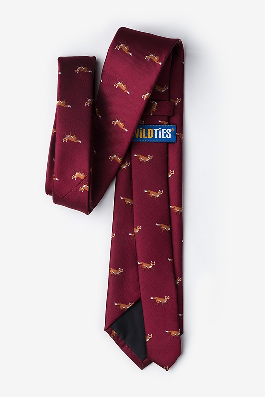 Prowling Foxes Burgundy Tie