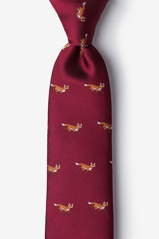 Prowling Foxes Burgundy Tie