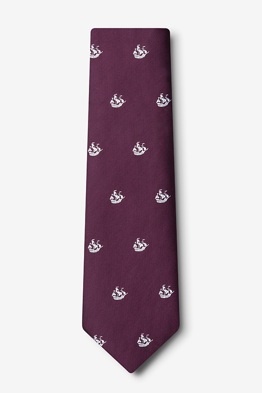 Ships Ahoy Burgundy Tie