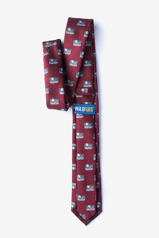 Vintage Cameras Burgundy Skinny Tie