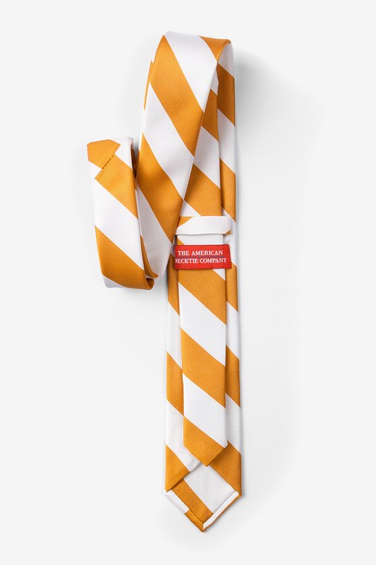 Burnt Orange & White Stripe Skinny Tie