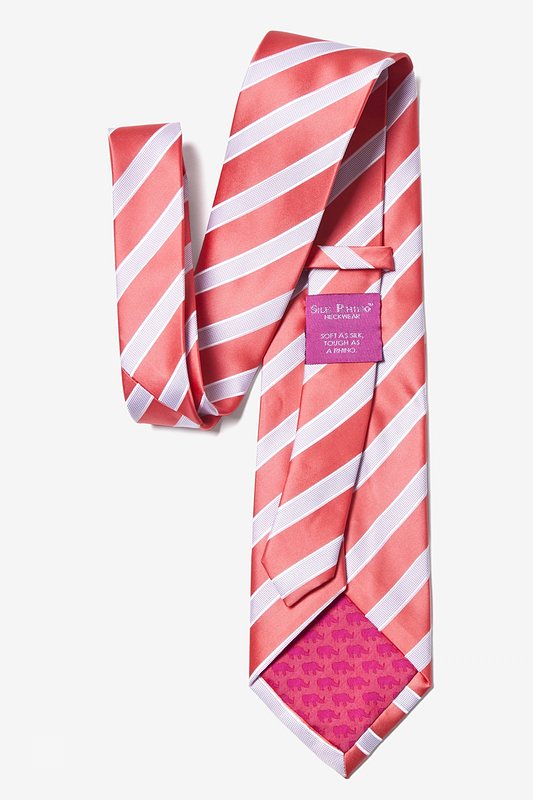 Jefferson Stripe Coral Extra Long Tie