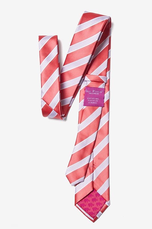 Jefferson Stripe Coral Skinny Tie