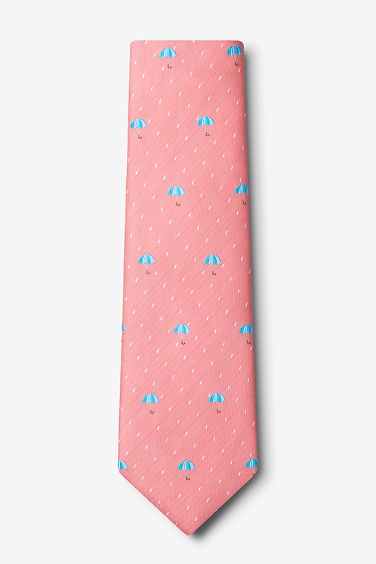 Umbrellas Coral Extra Long Tie