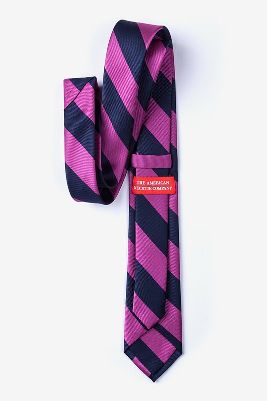 Fuchsia & Navy Stripe Skinny Tie