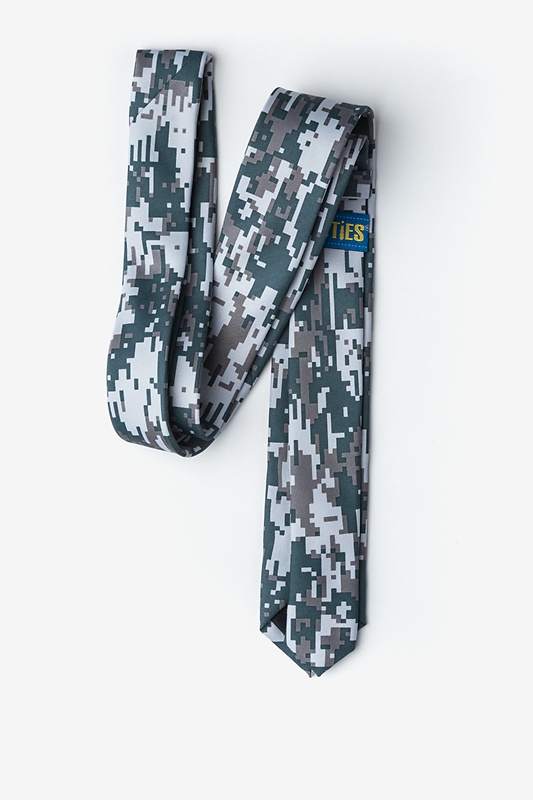 Digital Camo Gray Skinny Tie