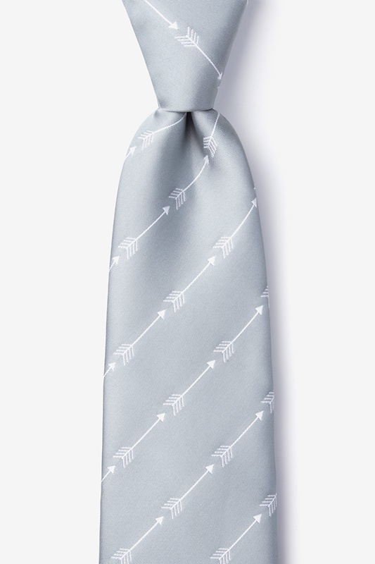 Flying Arrows Gray Extra Long Tie